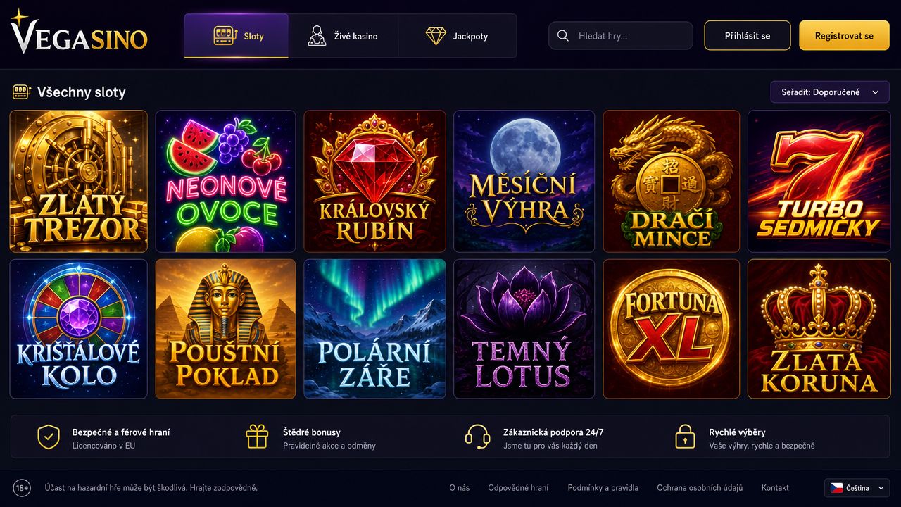 Vegasino - online casino a sázková kancelář s rychlými výběry